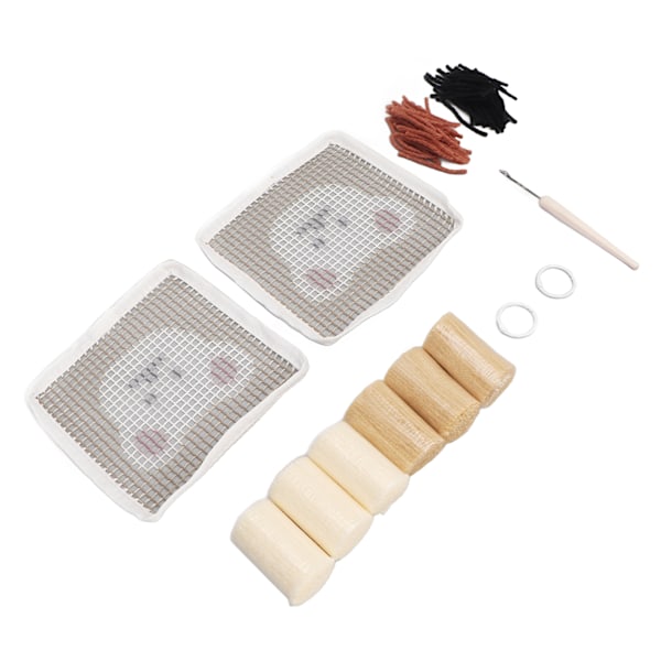 Punch Needle Coaster Kit Polyester Mjuk Intressant Tuftad Rug Pad DIY Kit för Nybörjare