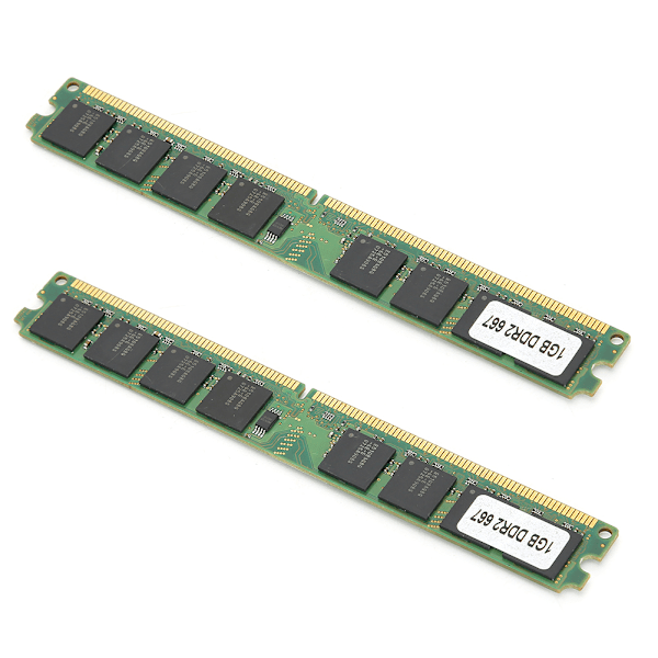 2 kpl DDR2 1 Gt 667 Mhz PC25300 Työpöytämuistimoduulit Kaksoispuoliset 16 siruilla AMD:lle