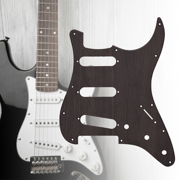 GSSS28 Elgitarrshield Rosewood for ST Three Single Pickguard med bakplate