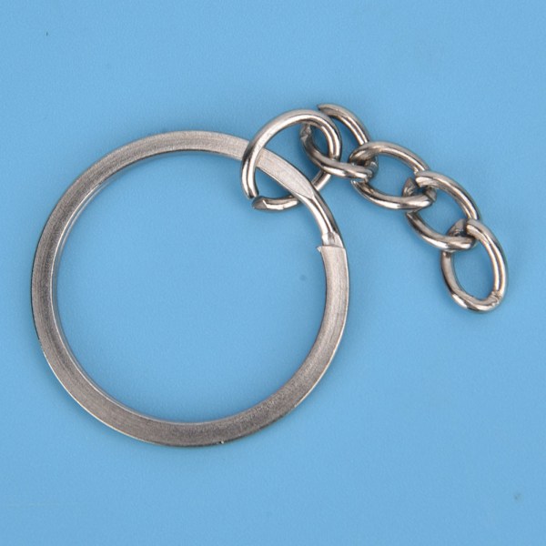 100 st/set Silver Nickel Metall Rund DIY Nyckelring Smycken Tillbehör (25mm)