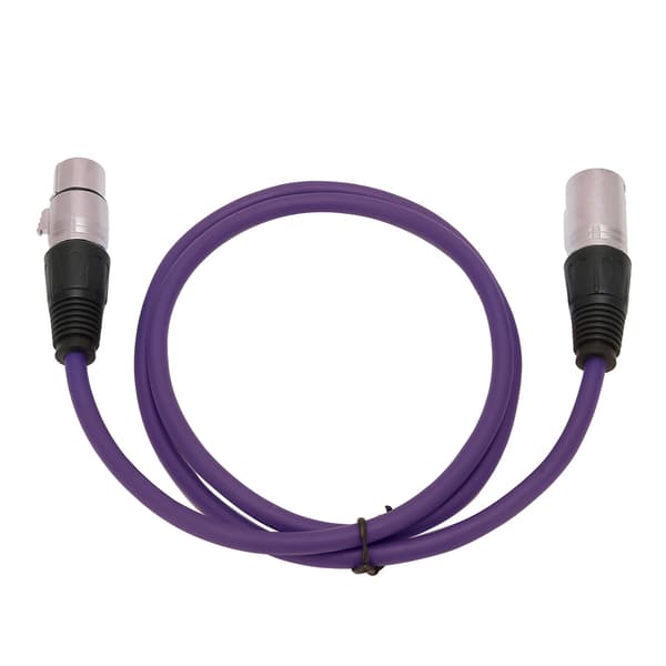 3-Pin Han til Hun Mikrofonkabel Holdbart Lydadapterkabel til Mikrofon Lilla