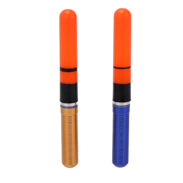 2 stk LED Bobbers Nattbelyste Plast Lysende Farger Fiskeflytere for Nattefiske
