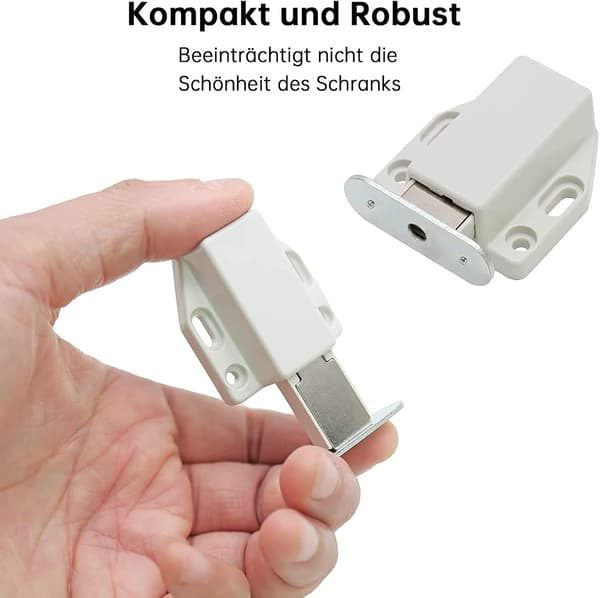 Sæt med 4 døråbnere med trykfunktion - Til døre - Blød lukning opgradering - Magnetisk dørstopper - Til skabsdøre - Mini