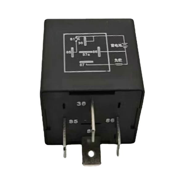 Tidsforsinkelsesrelæ, 12V 4-benet 40A, ABS-hus, 4,3cm x 3cm x 3cm, reservedelsrelæ til bil 60 seconds