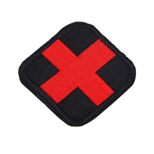 Medical Cross Brodered Patch Krok & Loop Broderi Applikationsmärke på klädväska Hatt(#1)