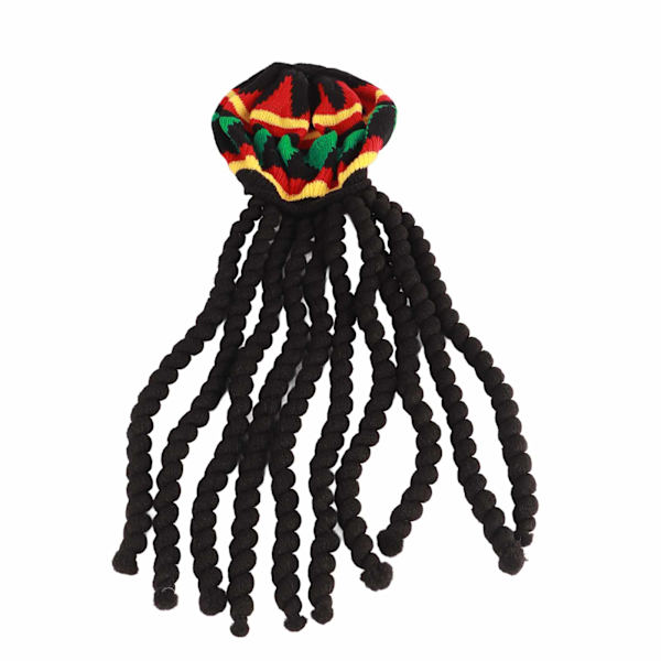 Dreadlocks paryk hue Andas strikket baskerhat med lang sort dreadlocks paryk til sommer vinter halloweenfest