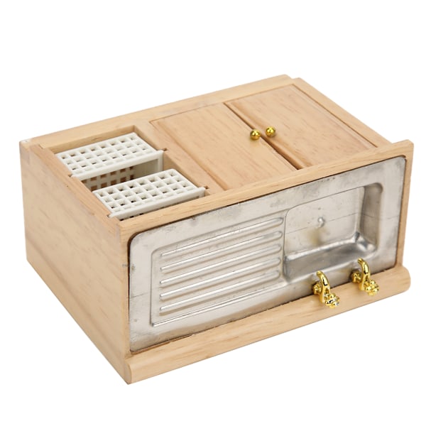 Dockhus 1:12 Miniatyr möbelmodell Köksdiskbord med korgar