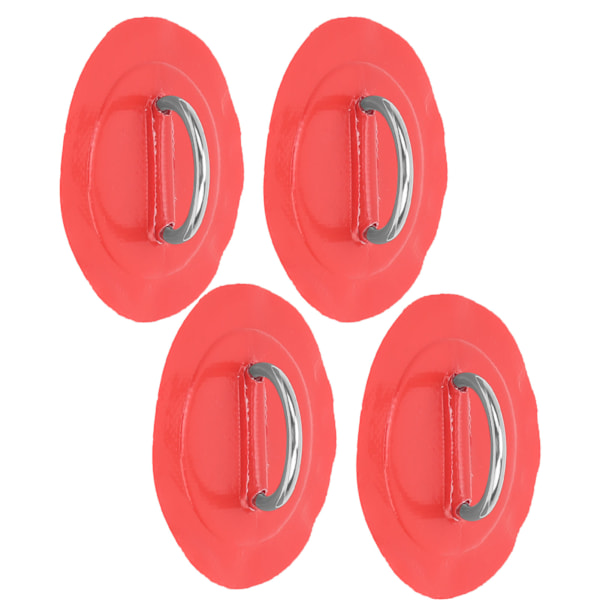 4 stk oppustelig bådkajak DRing Pad Patch Marin fast spænde med elastisk bungee-line (rød patch)
