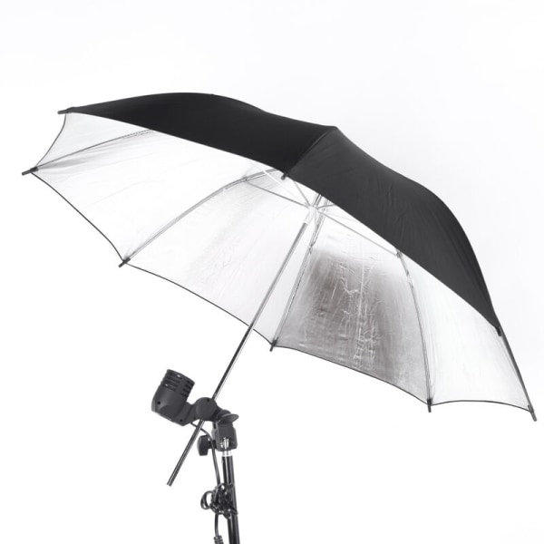 83 cm 33 tommer Studio Photo Strobe Blitslys Reflektor Svart Sølv Parapluie, modell: noir &?argent