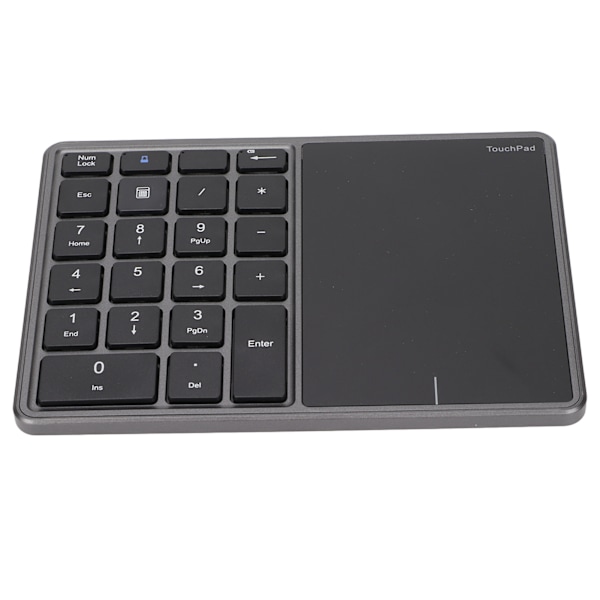 Trådløst numerisk tastatur Touchpad Design 22 taster 2,4G Dual Mode Tilslutning Type C Interface Laptop Tastatur Grå