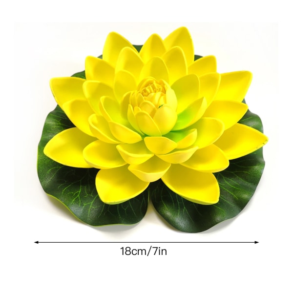 (Gul) 18cm dam fisk tank dekoration simulation lotus vandlilje falsk lotus