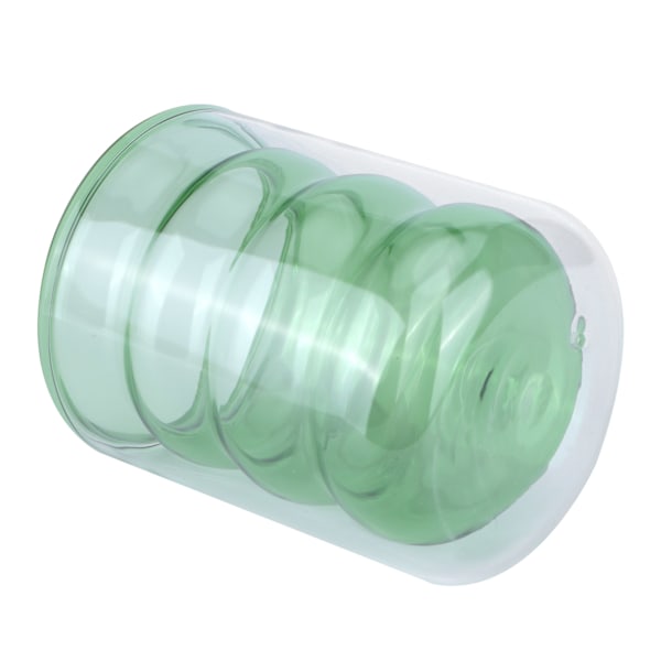 200 ml dubbellagers glasmugg värmebeständig 3-dimensionell spiralkopp för kontorshemskola (grön)