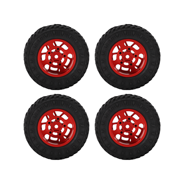 4 kpl 7 mm metallivanteet kumirenkaat Axial SCX24 1/24 RC-autolle päivitystarvikkeet Punainen