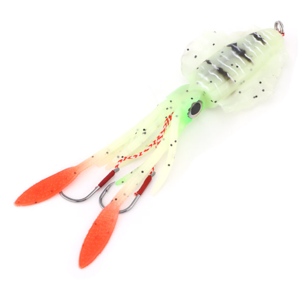 Fiske UV Bläckfisk Mjuk Lure Lysande bläckfisk Wobbler Bete Bläckfisk Fiske Simulering LureLuminous Grön