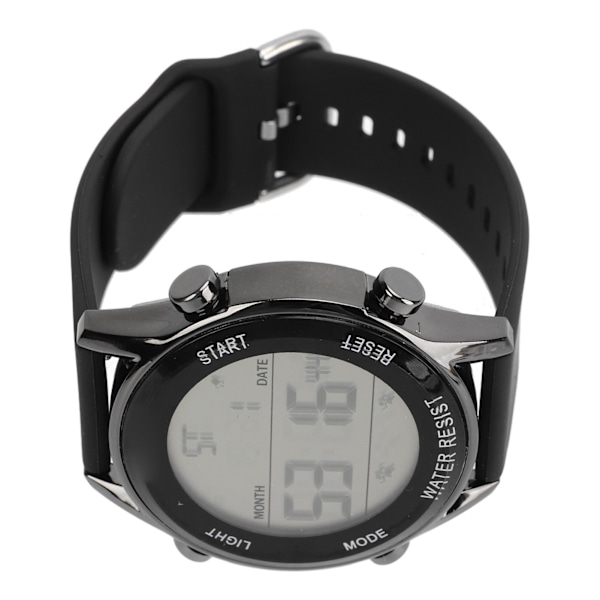 Digital Chronograph Watch WR50M Vattentät Lysande Storskärm Utomhussportklocka för män Svart