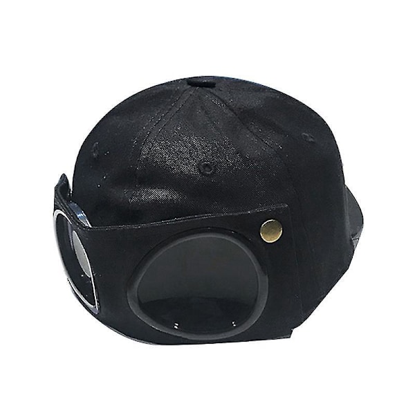 Personligheds Aviator Hat med Solbriller Baseball Cap Unisex Sort 56-58cm