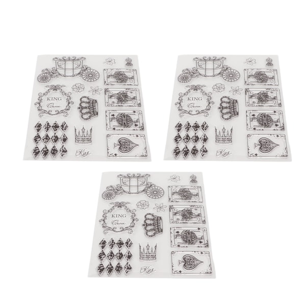 3 stk. klare stempler DIY Interessant Holdbar Gjenbrukbar TPR Materiale Transparent Utseende Preging Scrapbooking Verktøy