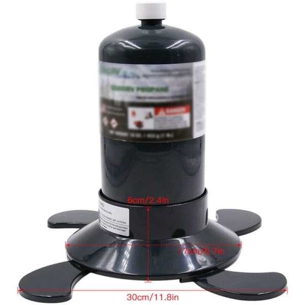 Gasbehållare Plastbashållare Gascylinder Fast hållare Byte av propancylinderbas för camping, modell: svart