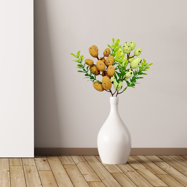 Easter Egg Tree Branch 8,7 tum lång plastskum rika färger verklighetstrogna hållbara påskäggssticklingar