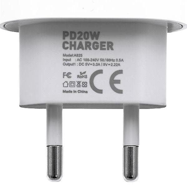 iPhone Lader - Hurtiglader - Adapter + Kabel 20W USB-C Hvit 4Pcs