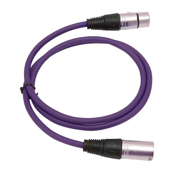 3-Pin Han til Hun Mikrofonkabel Holdbart Lydadapterkabel til Mikrofon Lilla