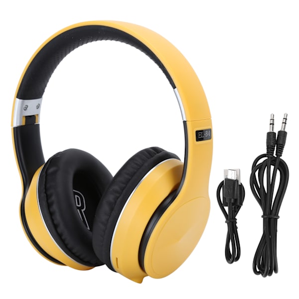 Hovedet monteret trådløse Bluetooth-hovedtelefoner Foldbar stereo sportshovedtelefoner Support Radio Mode (Gul)