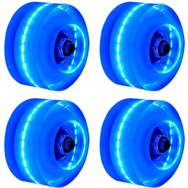Rullesko med doble hjul Lette hjul Firehjuls rulleskøyter Flash Roller 4PC rulleskøyter Dobbeltrad rulleskøyter tilbehør, modell: blå