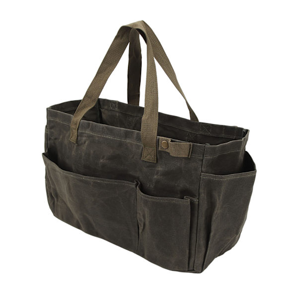 Vandtæt Hardware Værktøjstaske med Håndtag og Flere Rum Canvas Værktøjstaske til Camping Grill Picnic OD Grøn