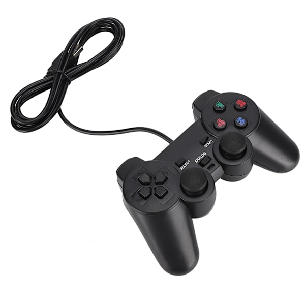 Spilkonsol med kabelforbundet USB-controller med dobbelt vibration til joystick til bærbar computer