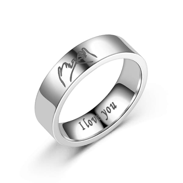 Matchande ringar i titanstål för par, modesmycken i present till bröllop och förlovning 9