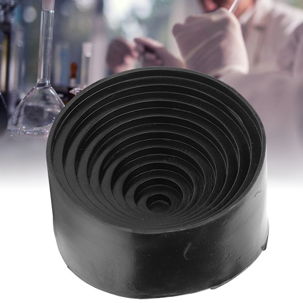 Diameter 90 mm/3,54 tommer Laboratoriekolvstativ Sort gummi rund kolvstøttebase
