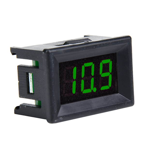 Digitalt voltmeter 0,36 tommer to-leders DC 2,4-30V LED-display spenningsmåler Vanntett (grønn)