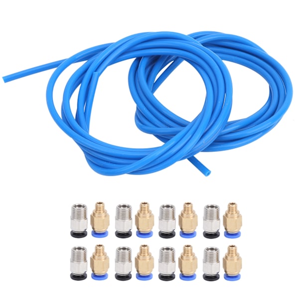 3D-printertilbehør 2 stk Blå PTFE-rør 8 stk M10 8 stk M6 pneumatisk kontakt