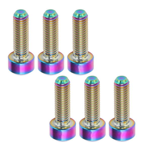 6 kpl M5x16mm polkupyörän ohjaustangon ruuveja titaaniseoksesta, värikkäitä