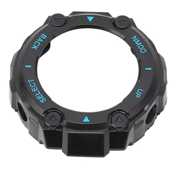 Plastskyddsfodral för Amazfit TRex Watch Edge Bumper Protective Shell Ram (Black Shell Blue Word)