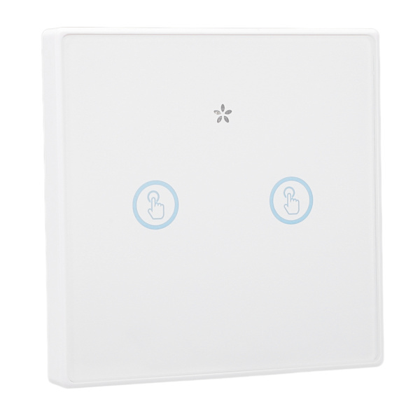 Trådlös ljusbrytare Panel av härdat glas Smart Touch Wall Switch 433MHz med mottagare