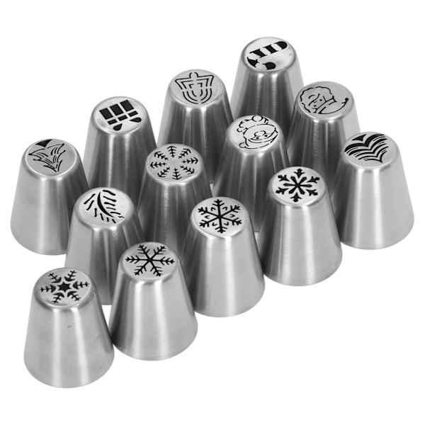 13 stk juleblomster frostspisser dyser i rustfritt stål DIY kake dekorasjon tips for muffins dekorasjon