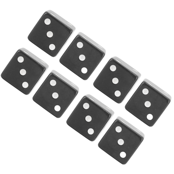 8 stk 6-sidige terninger Sett Utdannings Square Corner Terninger Standard Spill Terninger Interaktivt Brettspill Terninger for Hjem Klasserom Svart