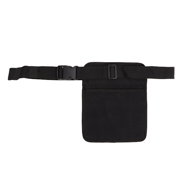 Midjeväsk Adjustable Längd Multifunktionell Bärbar Svart Canvas Midjeväska för Restaurangbeställning Hårtrimning Arbete