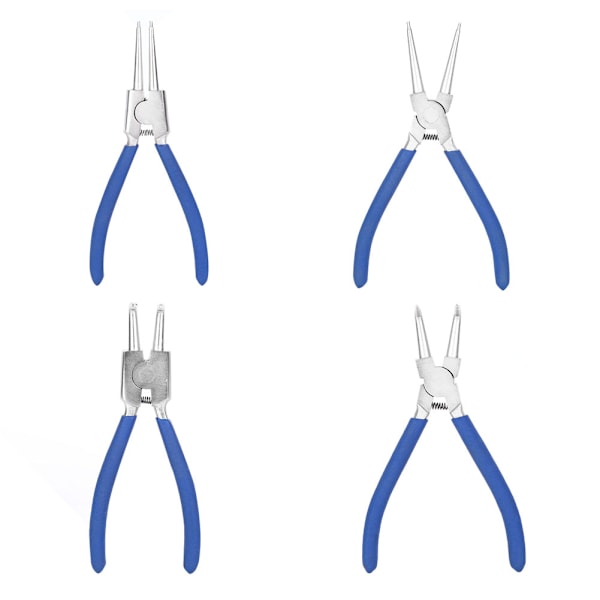 4st Professionell 7" Intern Extern Rak Böjd Låsring Snap Ring Tång Set DE