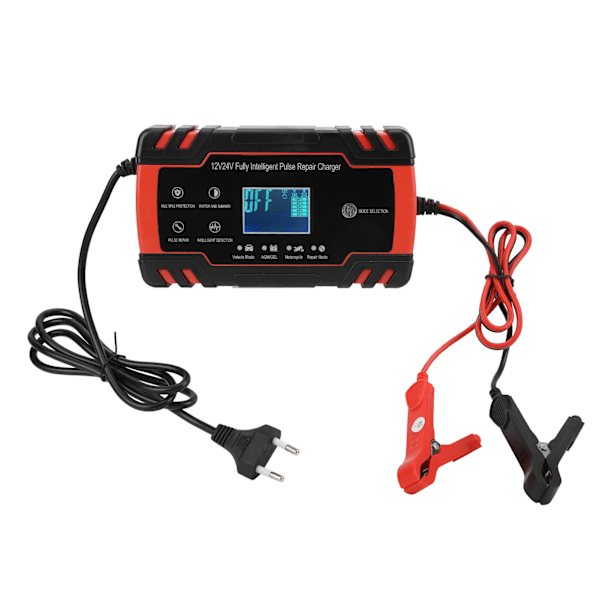 12V/24V 2-150Ah Batterilader Reparasjon Smart automatisk lading for bil motorsykkel 110V-240VEU Plugg