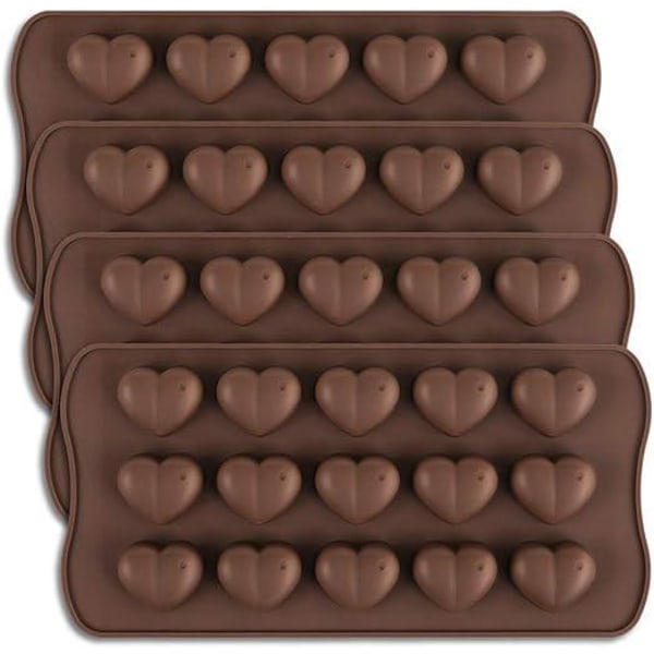 15 hulrom hjerteformet sjokoladeform Silikongodteriform
