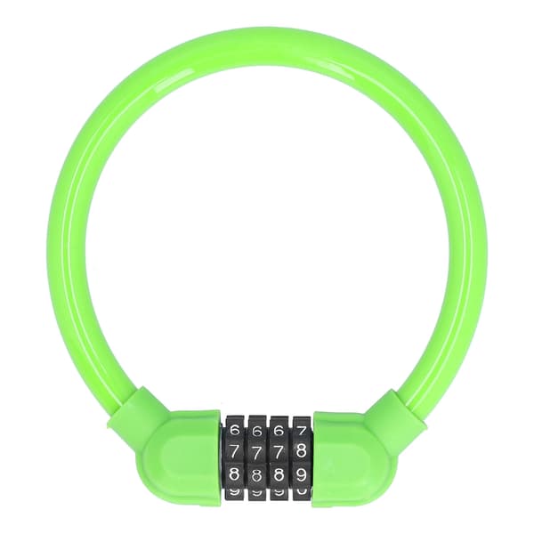 Cykellås Kabel Hög Säkerhet 4-Sifferigt Nummer Cykellås för Cykling Utomhus Grön