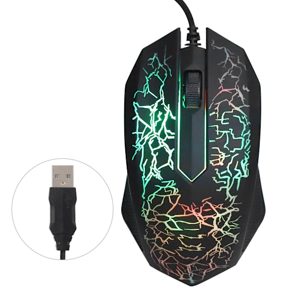 Optisk mus Wired Professional Gaming för LOL Färgglada bakgrundsbelysning datormöss A30Black A30