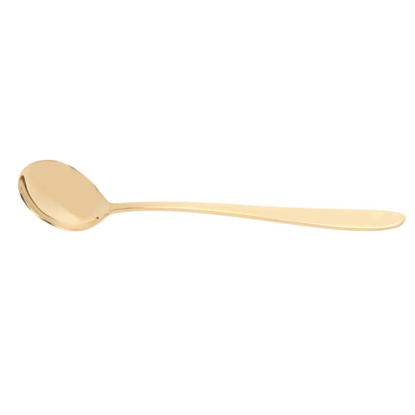 Serveringsske Messing Polerede Glatte Kanter Elegant Stil Kompakt Bærbar Rund Suppeske til Middag Cafeer Spejltype