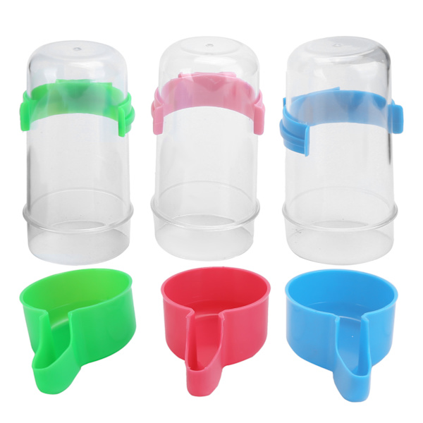 3Set Fåglar Automatisk Matare Vattendrickare Papegoja Matning Dricksbehållare Dispenser