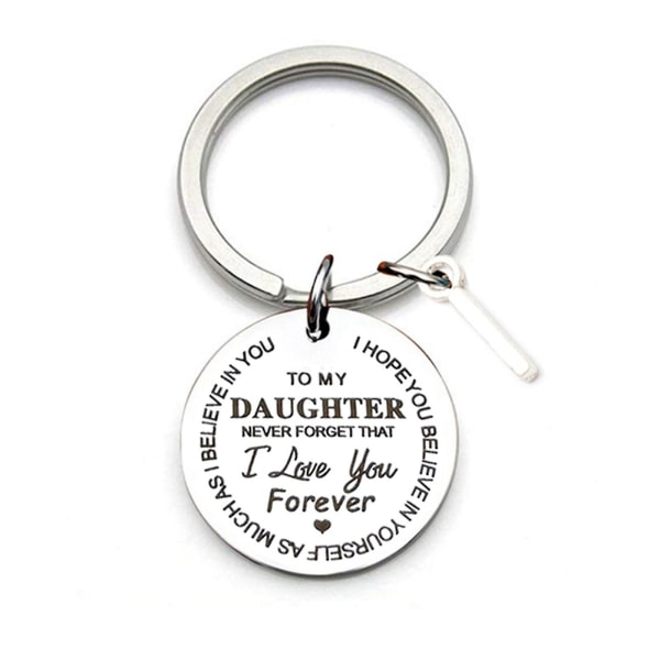 Til min søn/datter Inspirerende gave nøglering Glem aldrig, at jeg elsker dig for evigt Bedste far I To Daughter