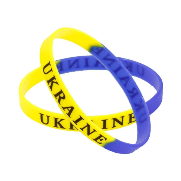 2st Ukraina flaggarmband Ukrainskt gummiarmband Jag står med Ukraina gummiarmband för män