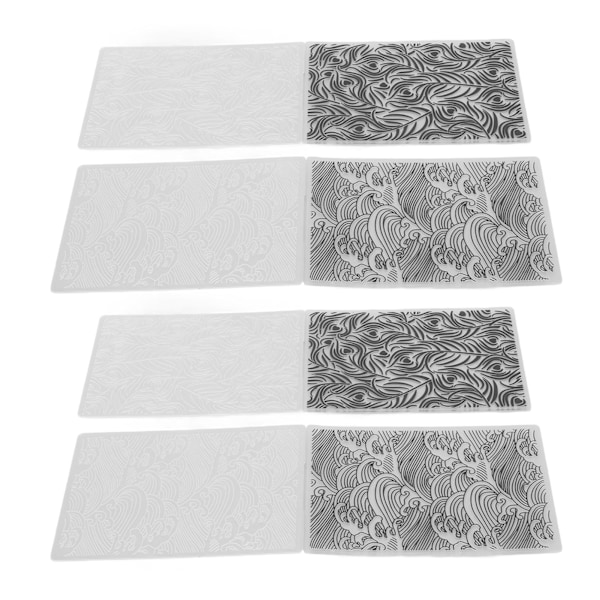 4 stk Plastpregemapper Billow Plant Style Gjenbrukbare Enkle å bruke pregemalmapper for kortkonvolutter DIY