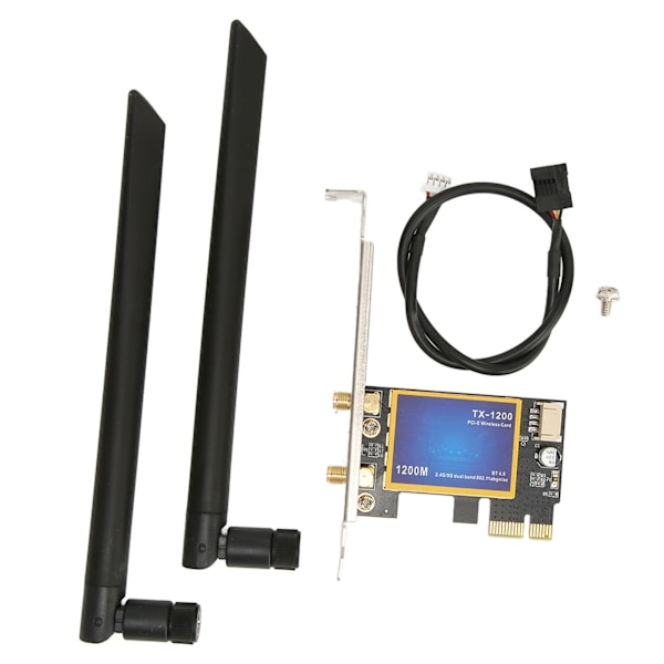 1200Mbps PCIEx1 WIFI-kort-adapter Bluetooth 4.0 2,4Ghz 5Ghz Dual Band WiFi-netværkskort-adapter til PC
